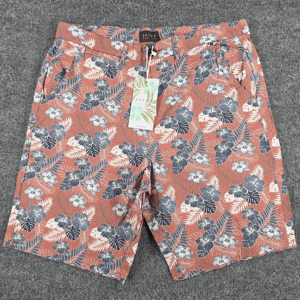 Jachs New York Mens Shorts Size 32 Tropical Floral 100% Cotton NWT